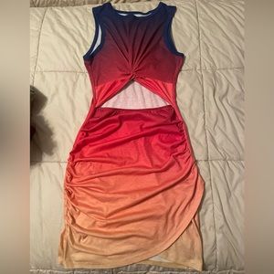 Ombre fitted minidress with cutout